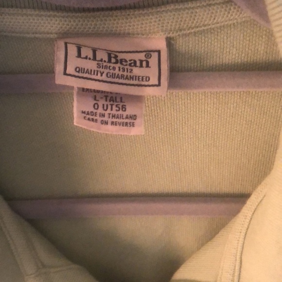 L.L  Bean Men’s Lime Long Sleeve Polo Shirt Size L Tall - Picture 5 of 10